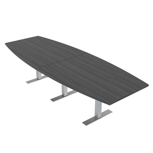 45 in W, 120 in L, 29 in H, Engineered Wood Top, Grey